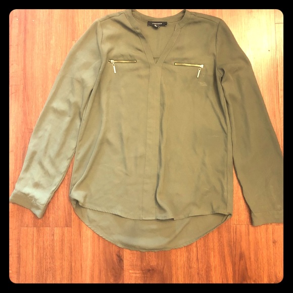 Army long sleeve thick chiffon blouse - Picture 1 of 2